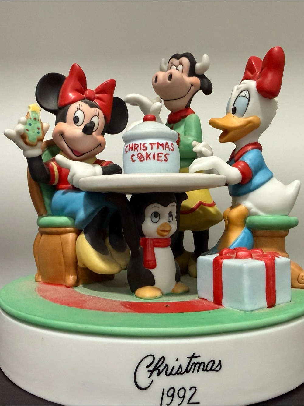 Disney Christmas Figurine Group with Minnie & Daisy - Red, Green, White